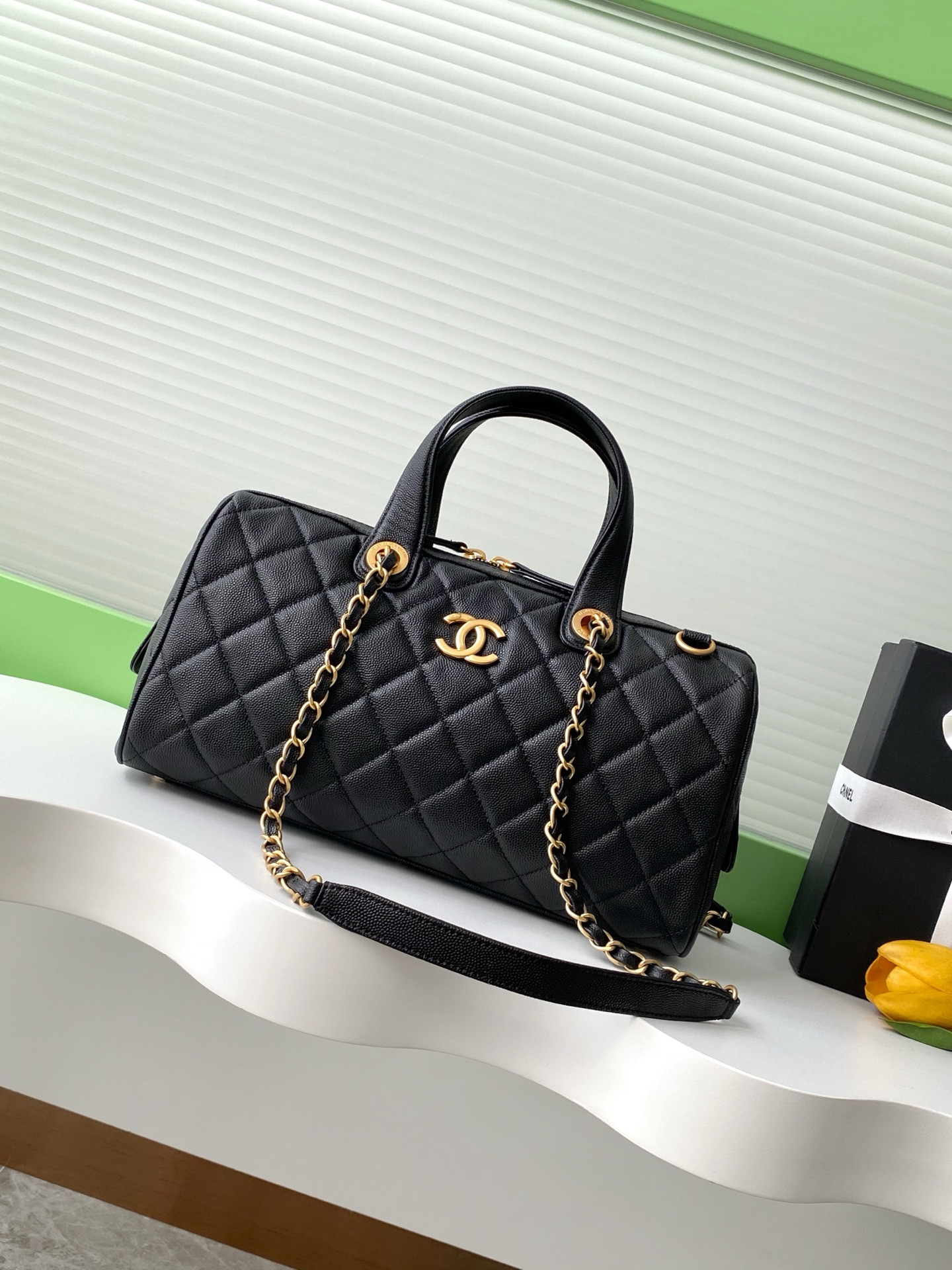 Ch*el large bowling bag as5579 17x31x13cm