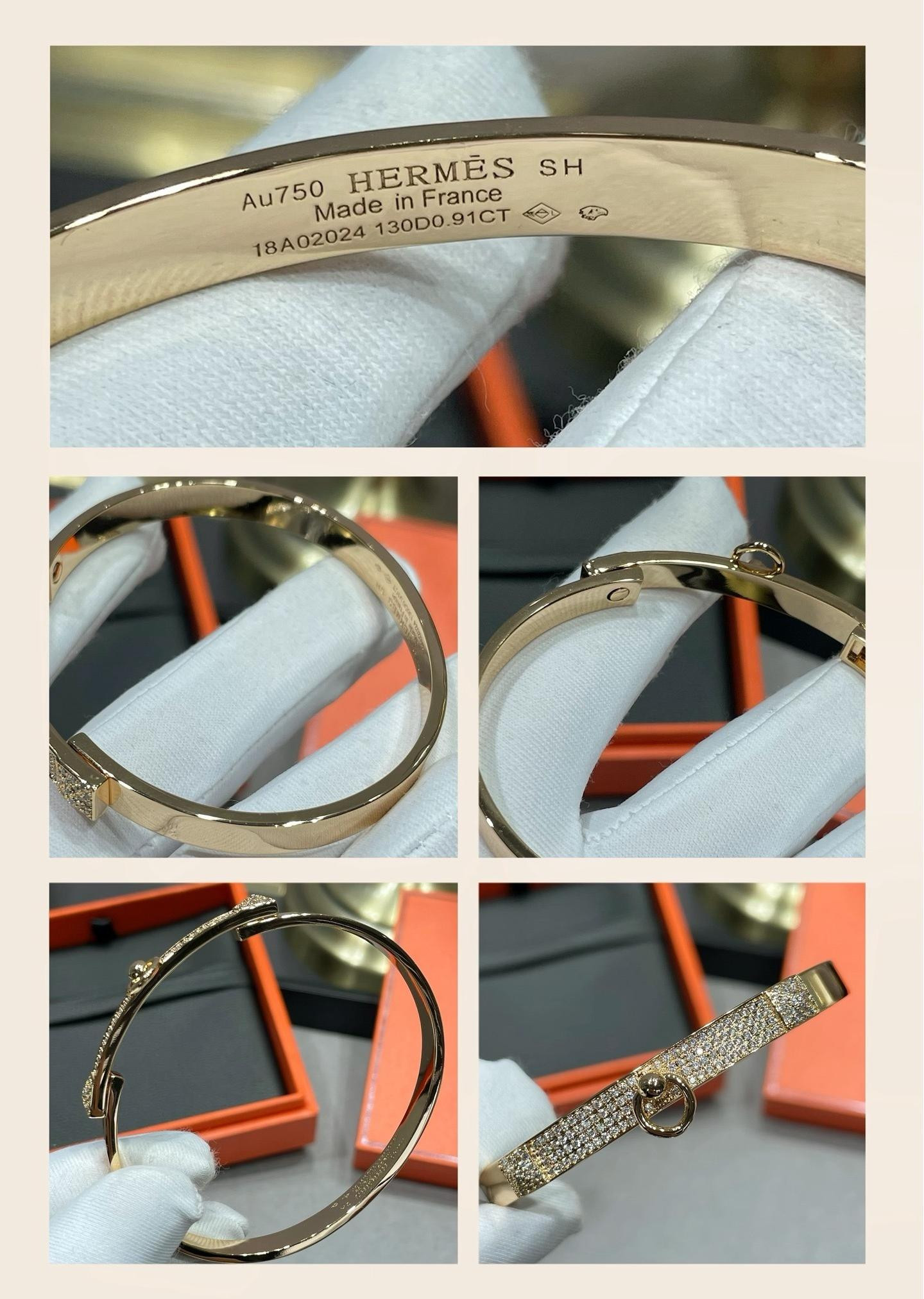 h**mes rivet half Di*m*nd bracelet