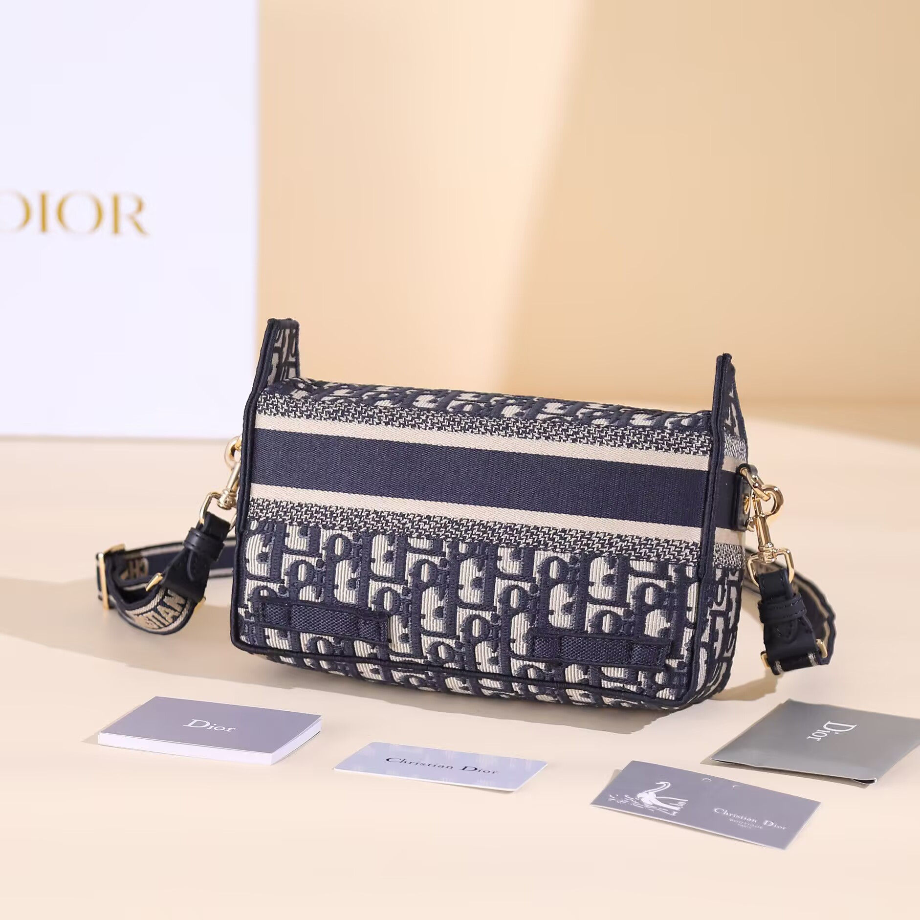 D*or D*orcamp nano bag blue oblique embroidery 23x15x8cm