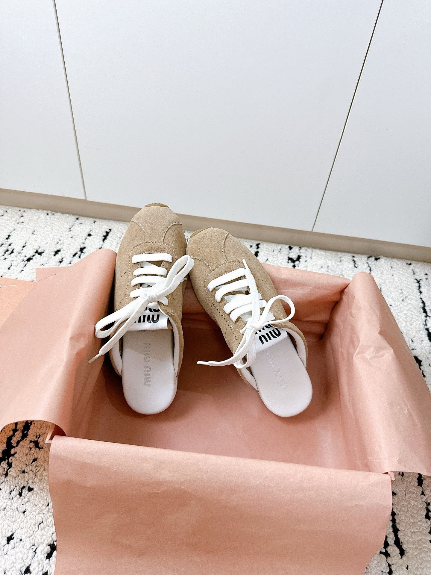 UA Miu Miu Plume Suede Mules