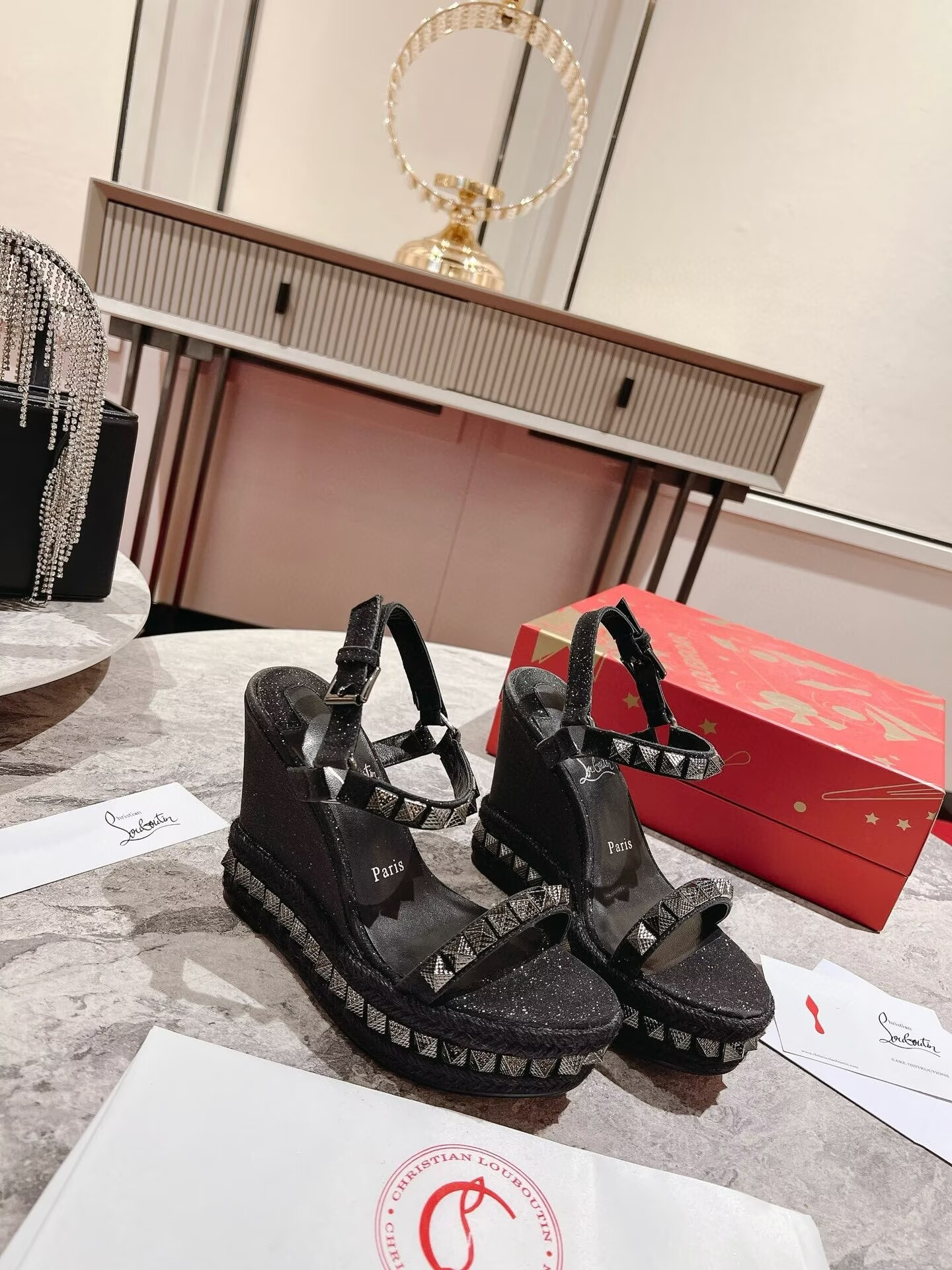 ua Ch**an louboutin pyraclou 120 mm espadilles