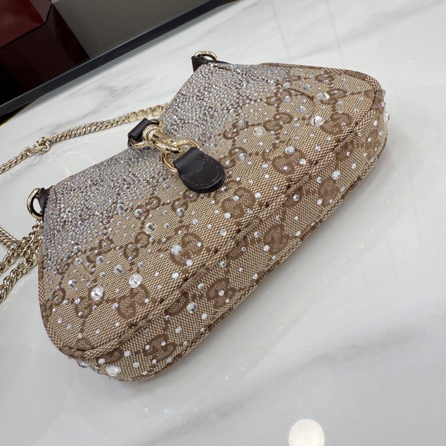 G*u*i jackie notte mini crystal handbag 19.5x18x3.5cm