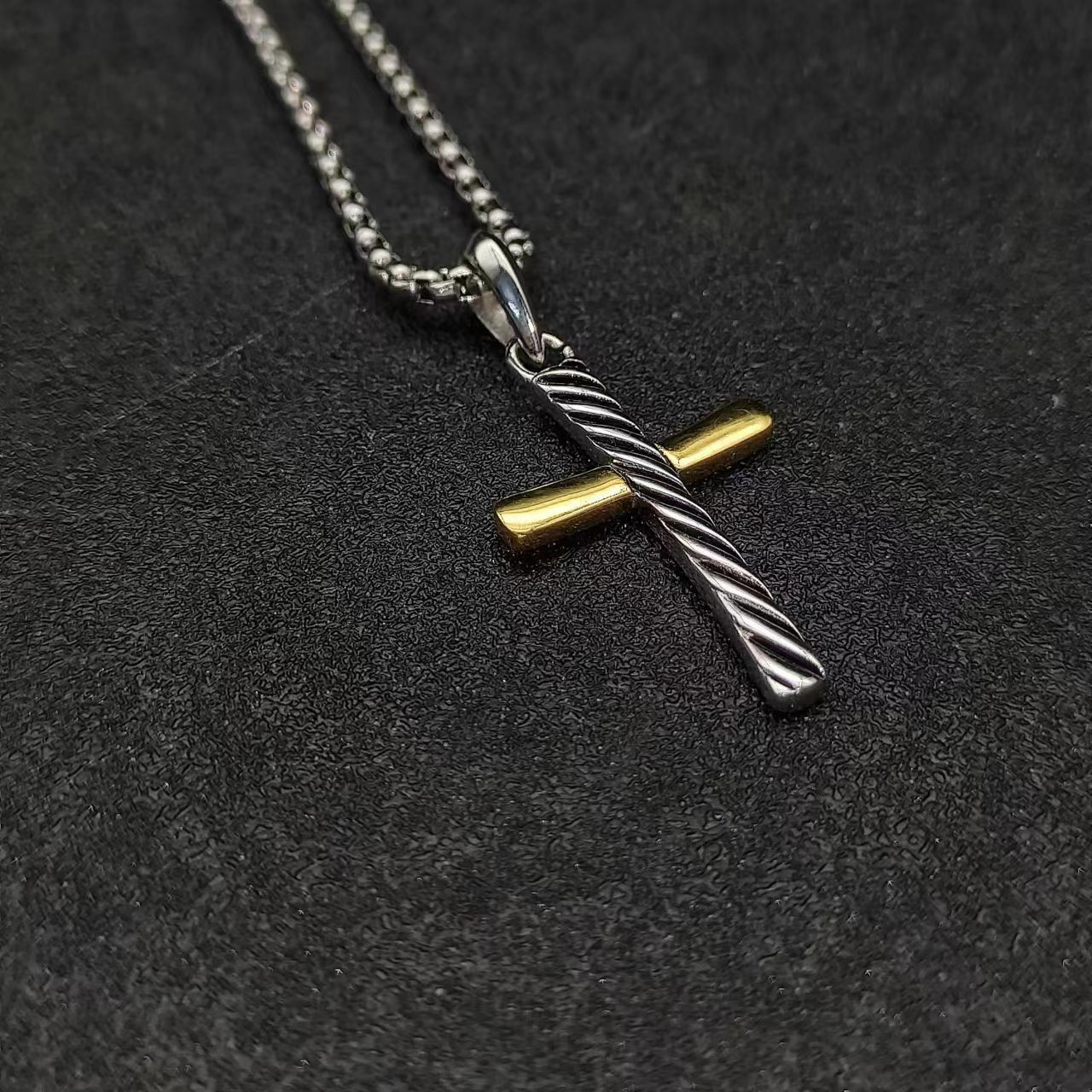 dau1d Yvrm*n cross necklace(chain length 45+5cm delay chain chain thickness 2mm)