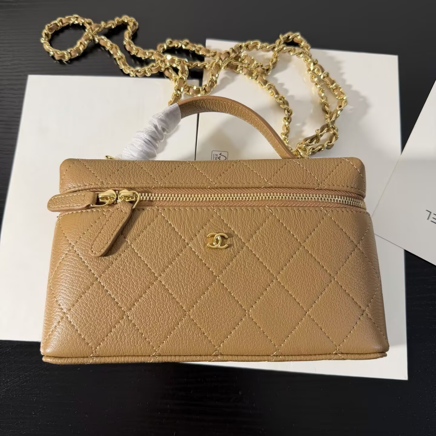 Ch*el classic vanity with chain handbag 17x19.5x5cm