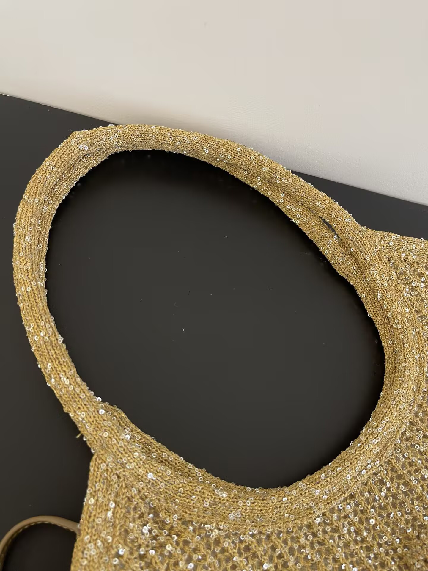 M1v M1v ivy sequin mesh bag 40x35cm