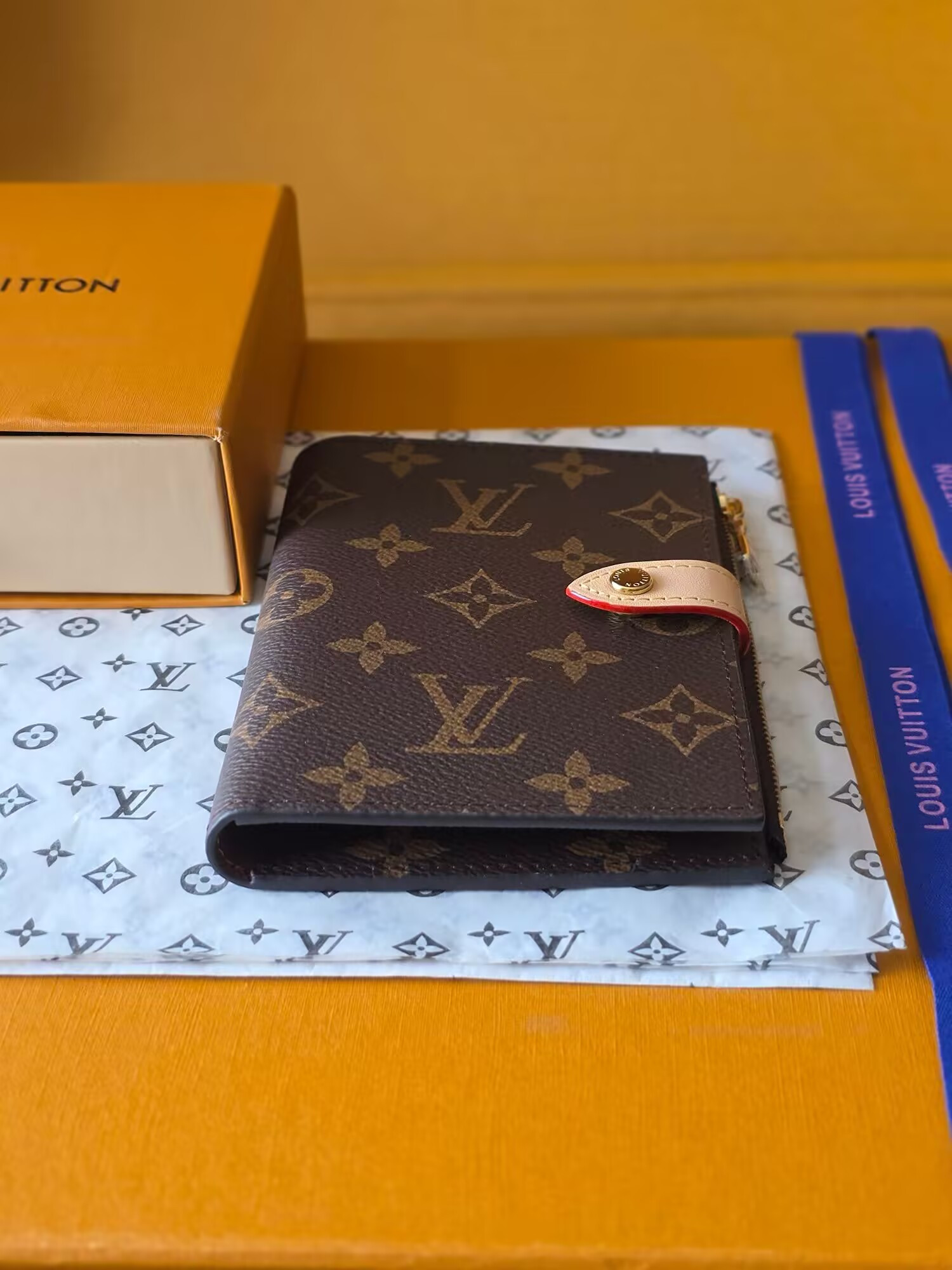 LV Locked Passport Cover M29550 14x10x2.5cm