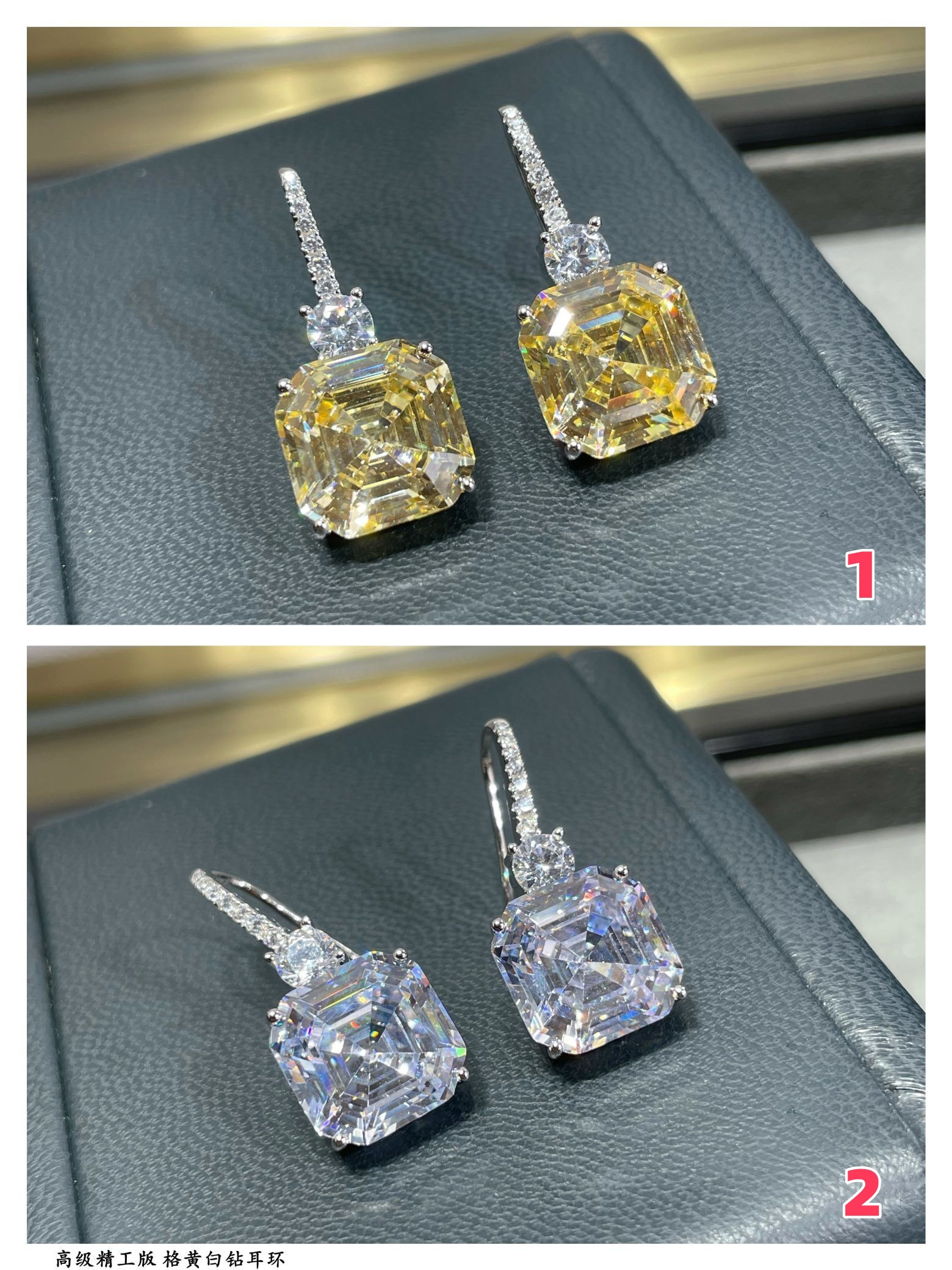 Gr*ff square di*m*nd earrings ag925