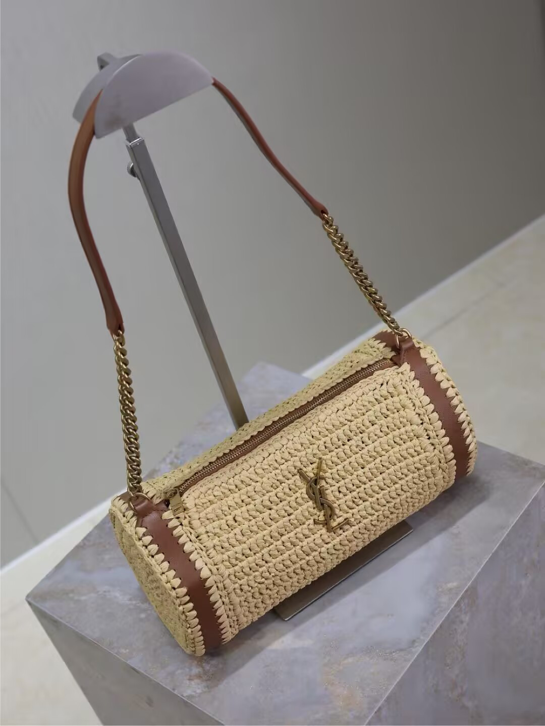 Y*L cassandre small cylindrical woven bag 30x12x10cm