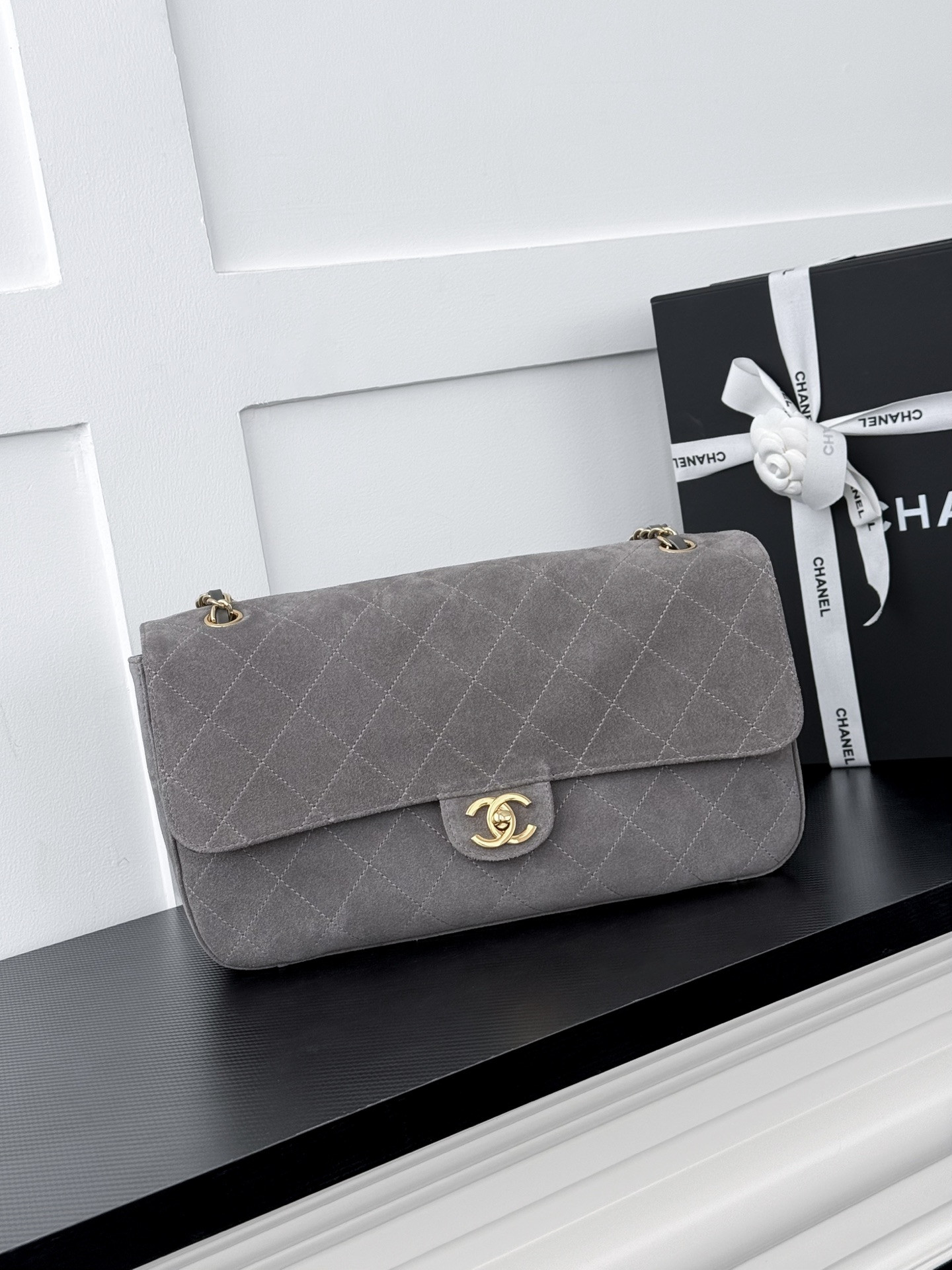 Ch*el flap bag as6627 19.5x32x10cm