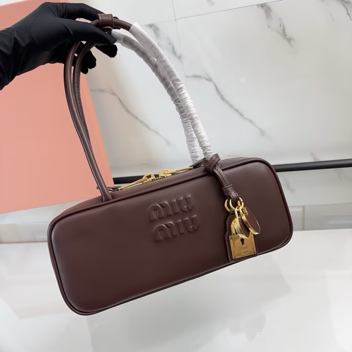 M1v M1v beau leather bag 11.5x28x8cm