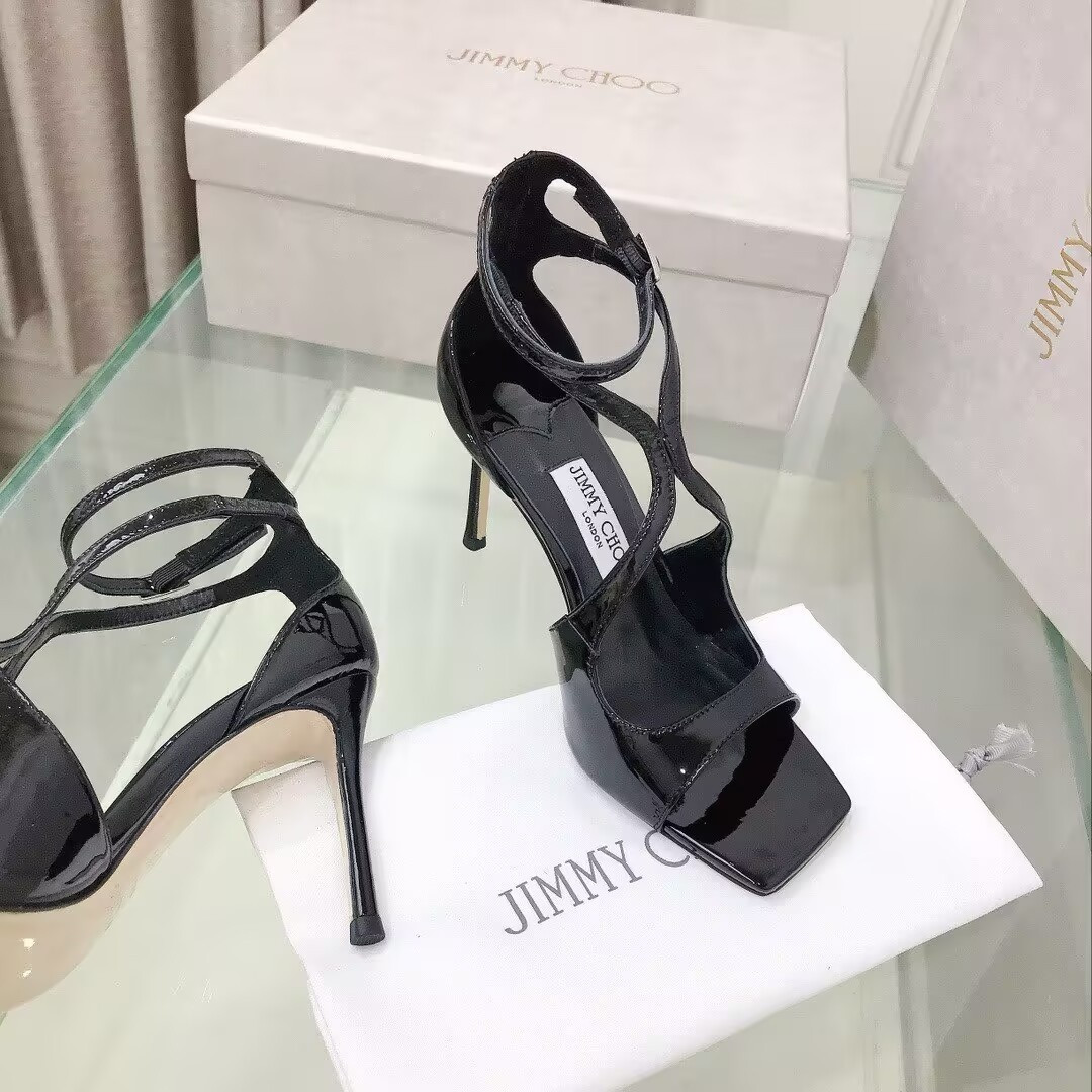 ua Ji*y Ch* azia patent leather high-heeled sandals 8.5cm heel