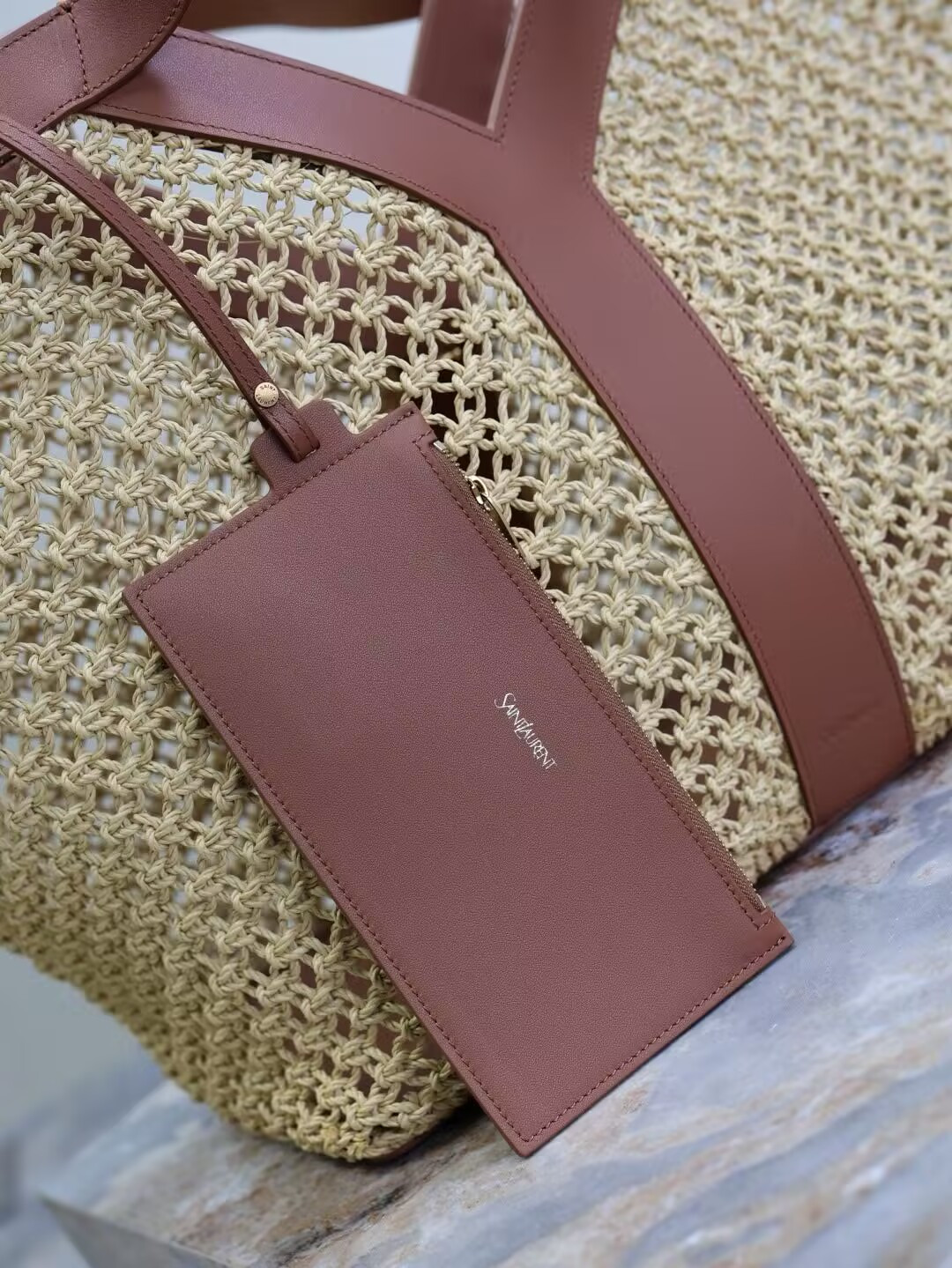 Y*L y-shaped raffia tote bag 50x33x16cm