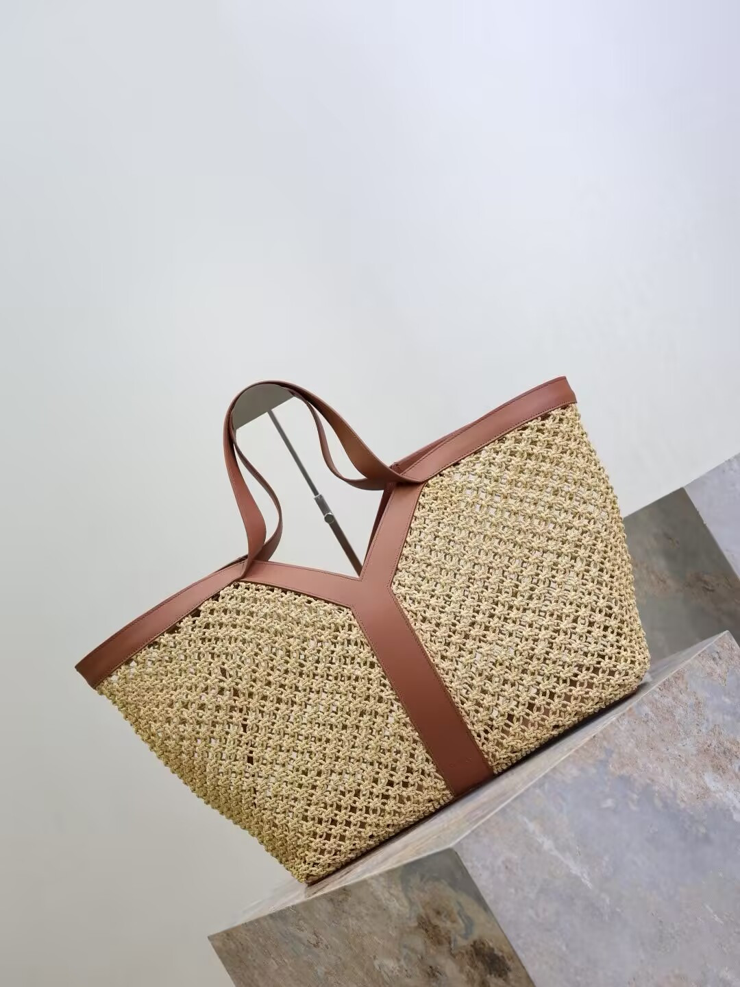 Y*L y-shaped raffia tote bag 50x33x16cm