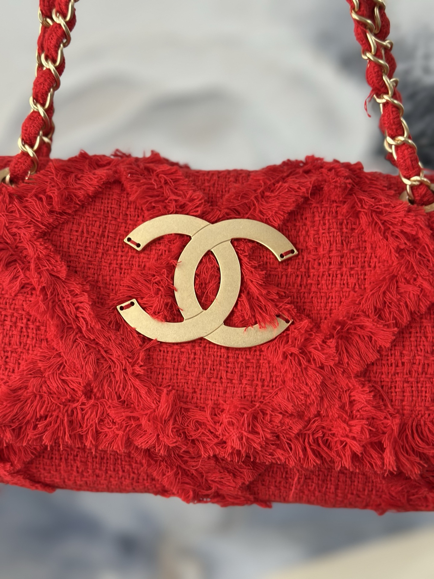 Ch*el vintage flap bag as3318 17x27x6.5cm