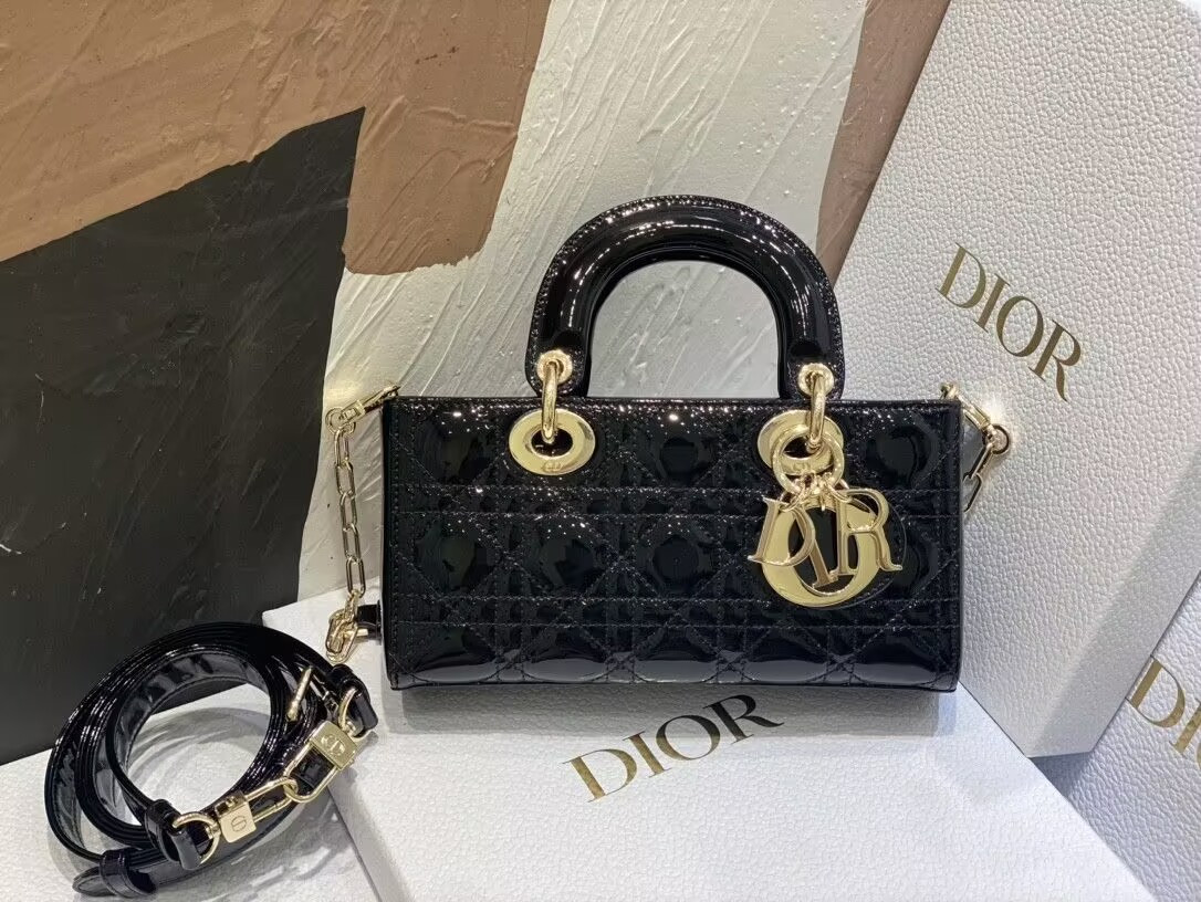 D*or small lady d-joy bag black  22x6x12cm
