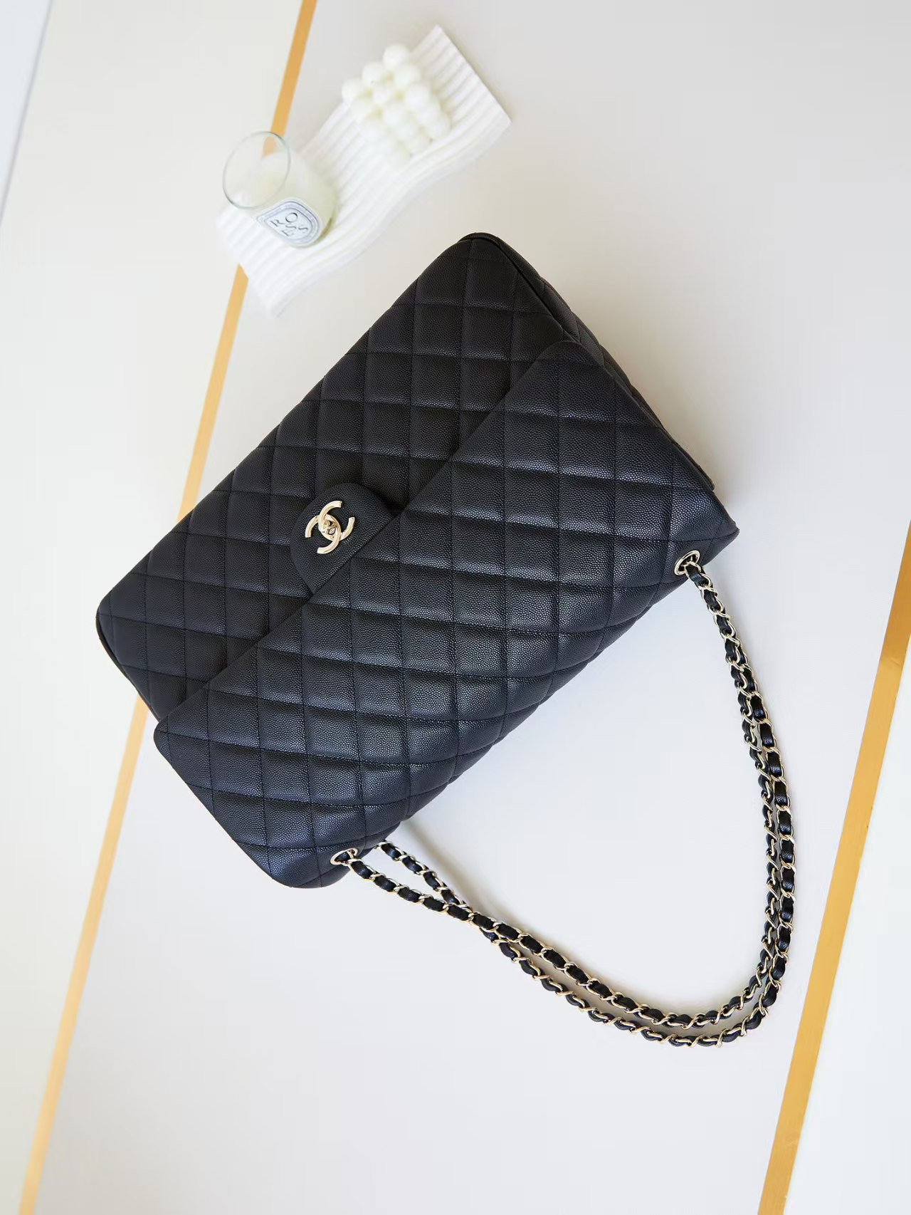 Ch*el classic flap handbag cf 38x27x12cm