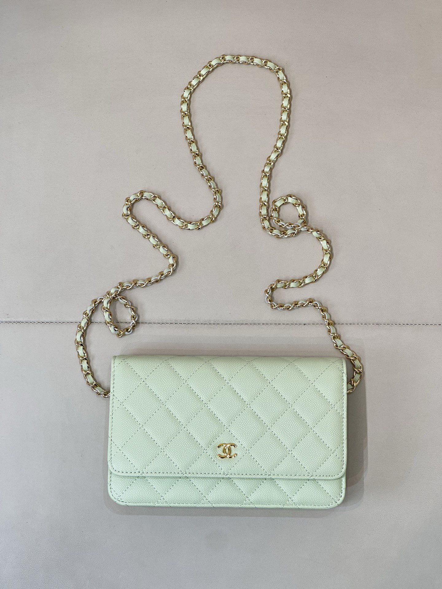 Ch*el woc classic wallet on chain as0250 12x19x3cm