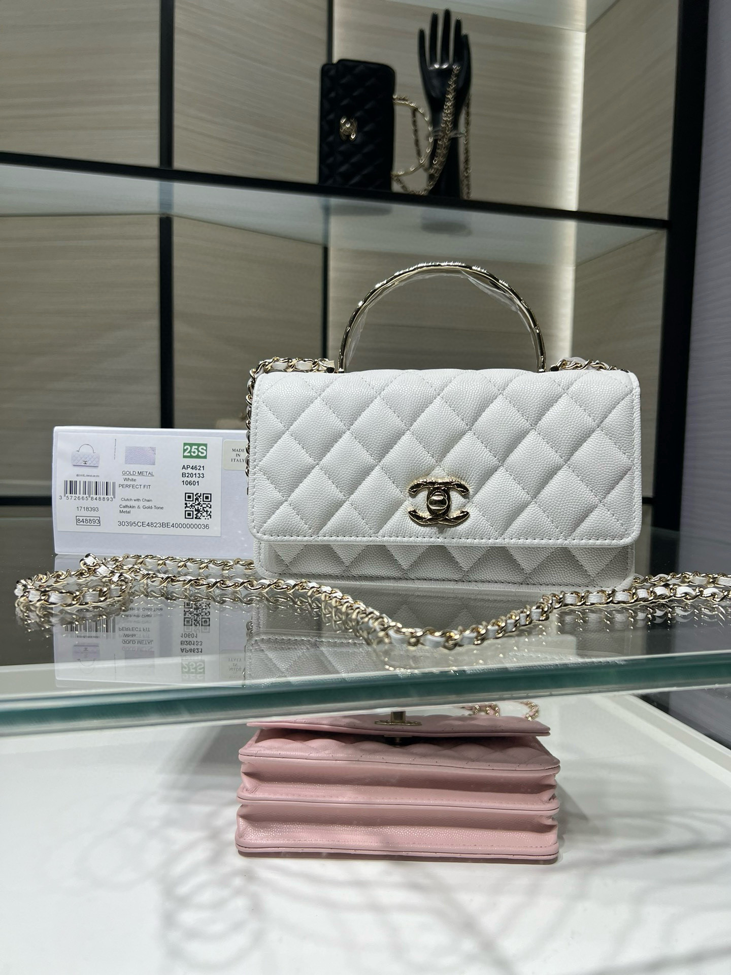 Ch*el clutch with chain ap4621 18.5x6x11cm