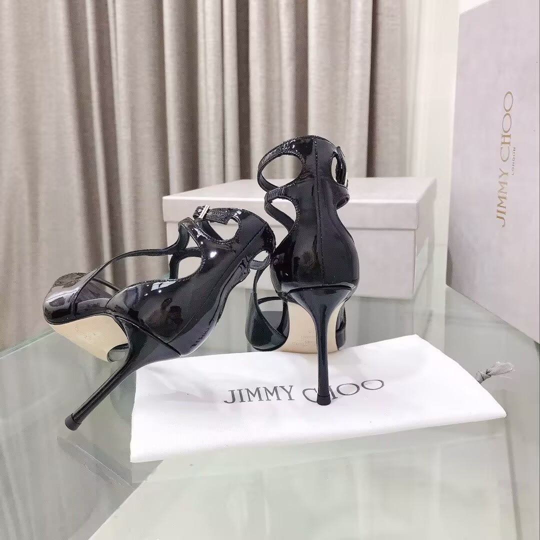 ua Ji*y Ch* azia patent leather high-heeled sandals 8.5cm heel