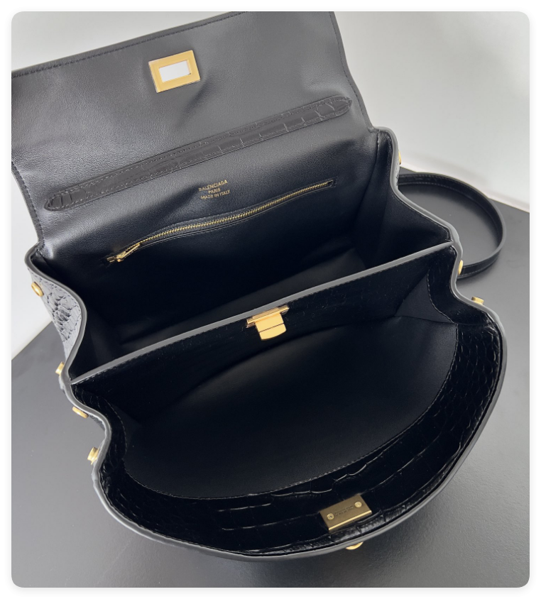 Ba*len*cia*ga rodeo mediun croc-embossed top-handle bag 35x23.3x10.9cm