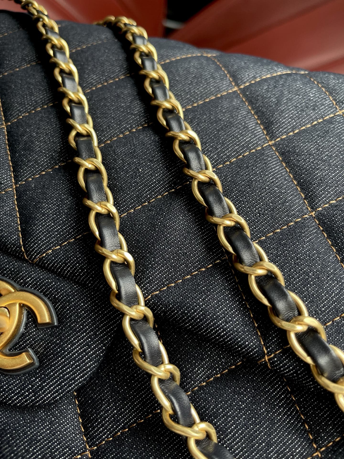 Ch*el classic flap handbag cf 38x26x11cm