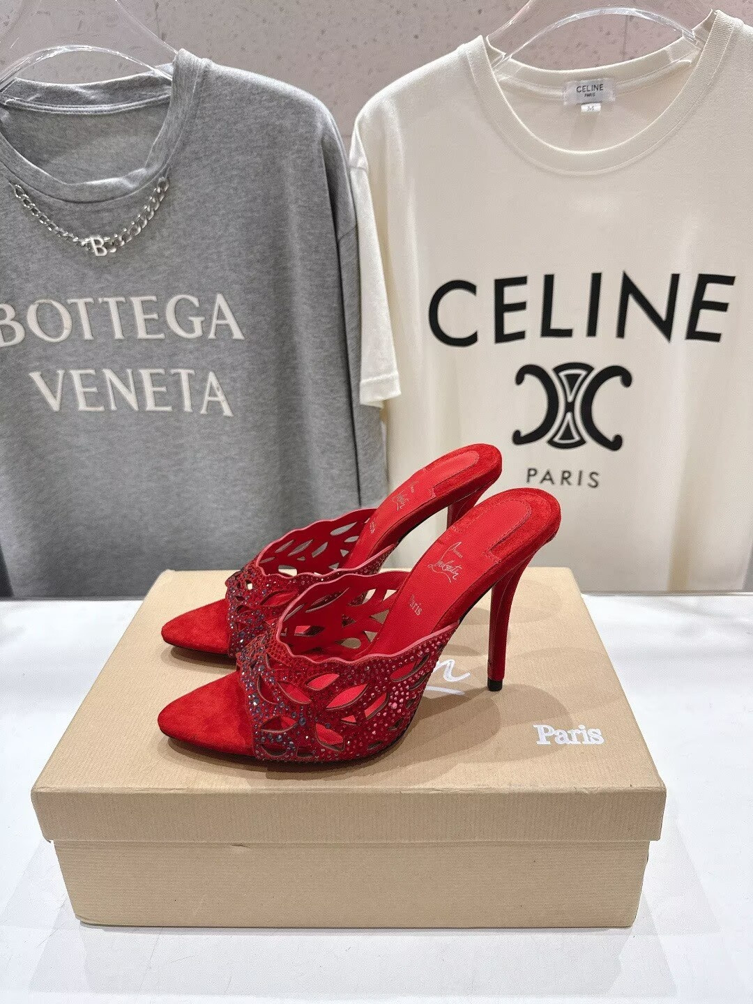 ua Ch**an louboutin lasera strass mule 10cm heel
