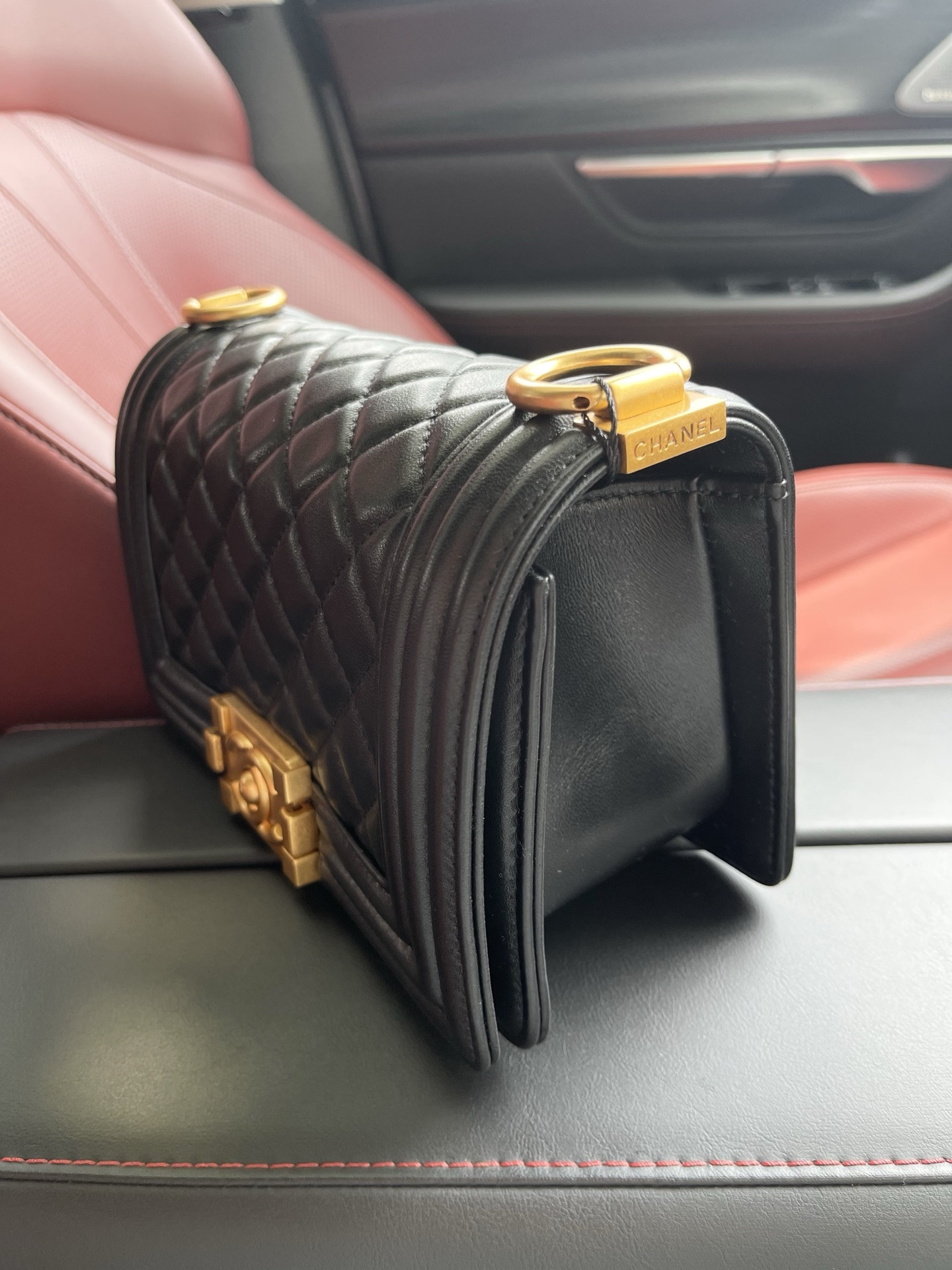 Ch*el small boy handbag a67085 12x20.5x8.5cm