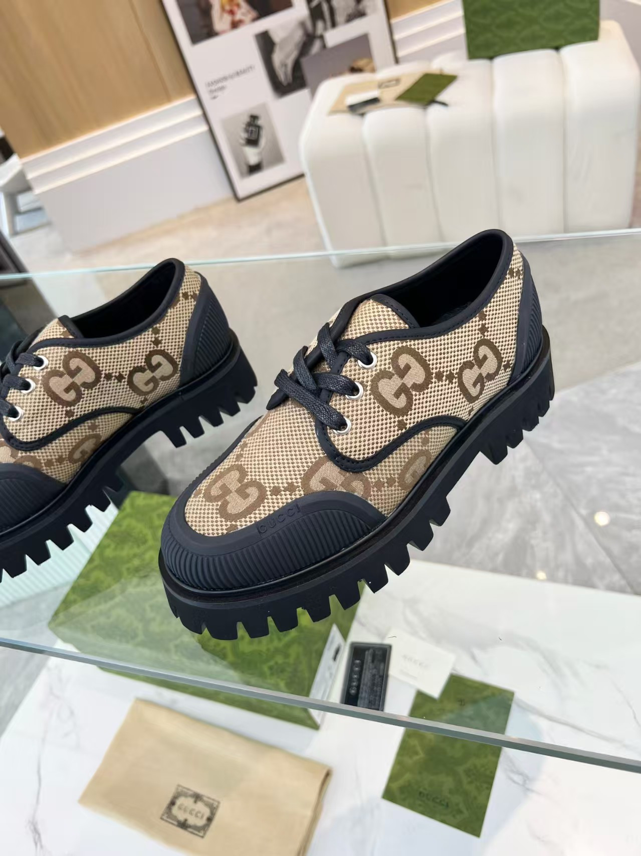 ua G*u*i maxi gg lace-up shoes