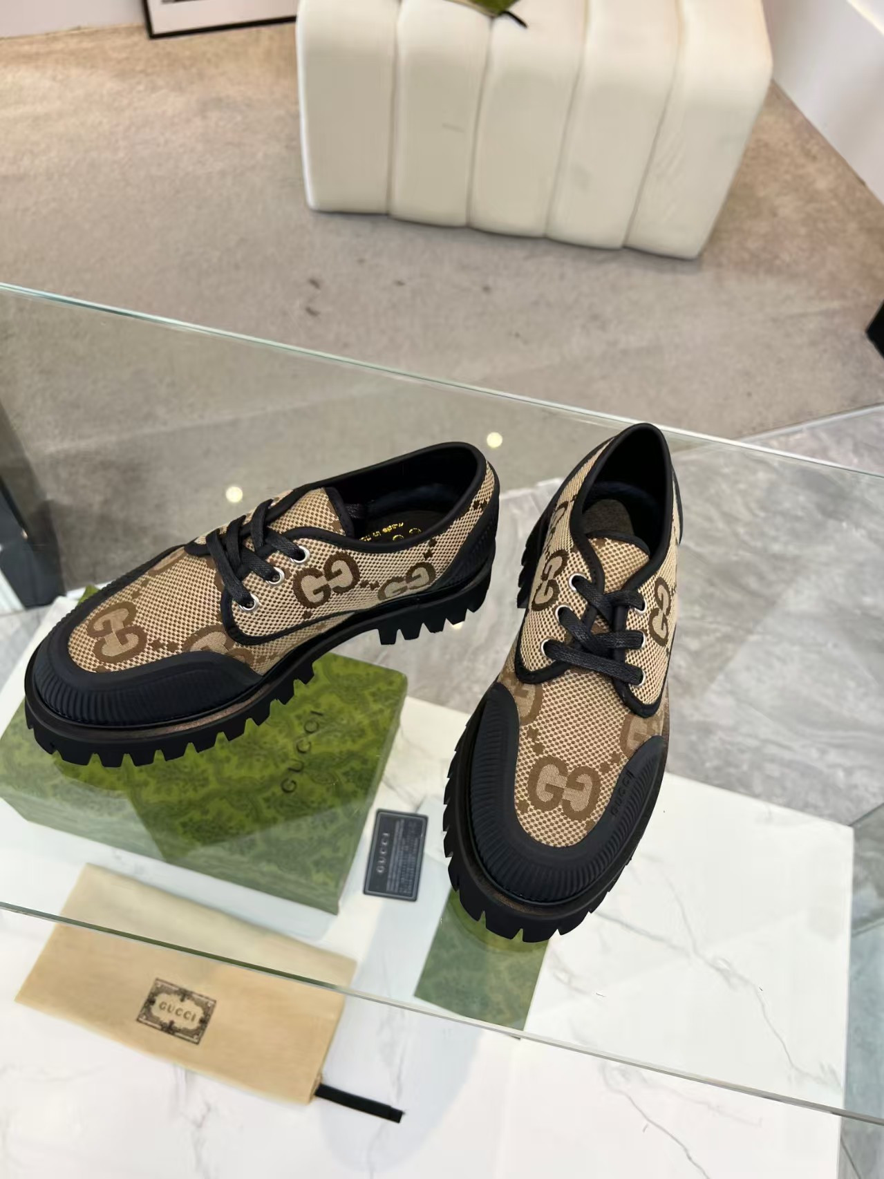 ua G*u*i maxi gg lace-up shoes