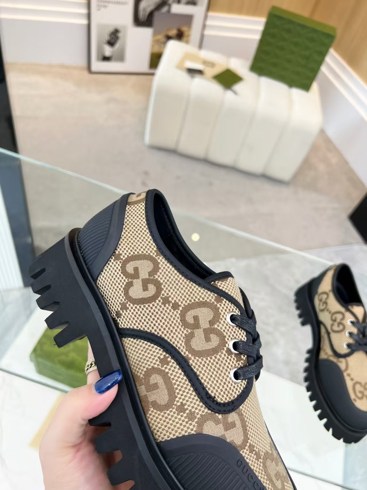ua G*u*i maxi gg lace-up shoes