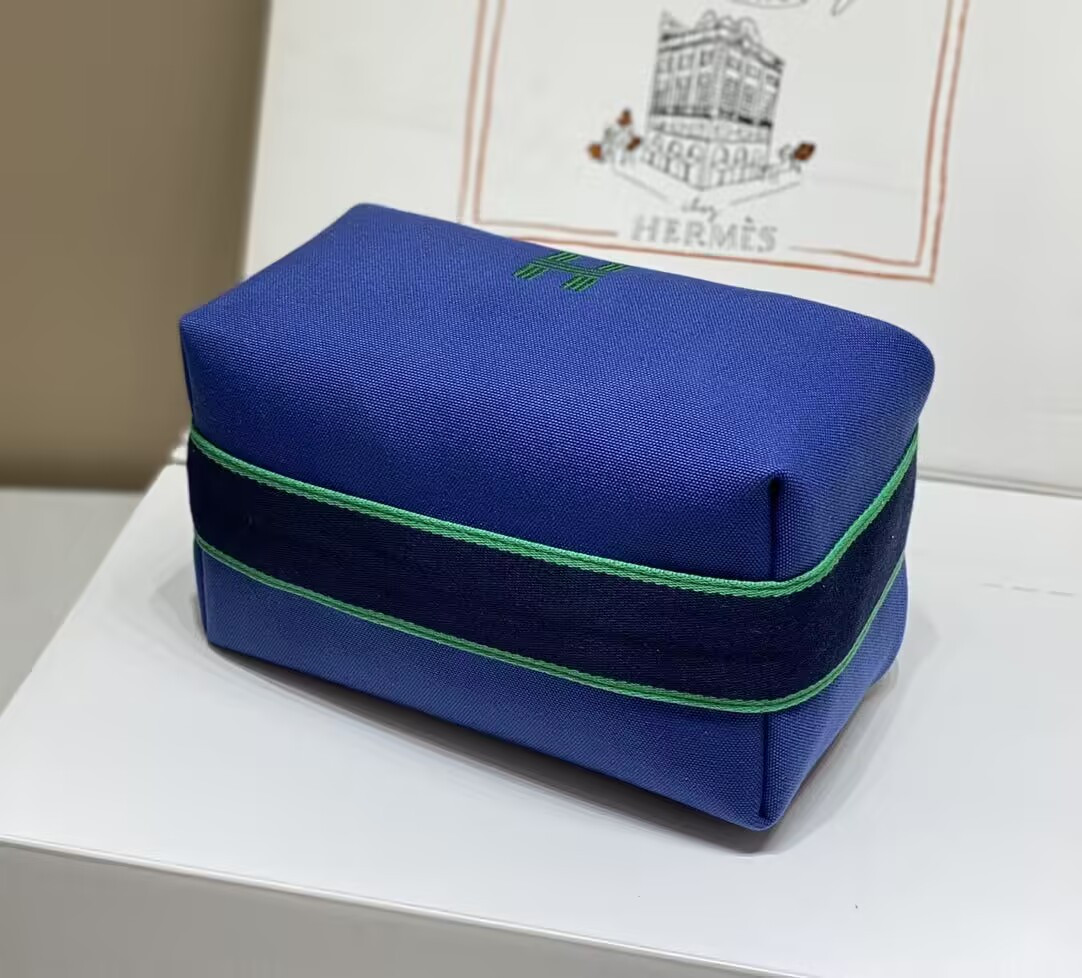 H**mes canvas bride-a-brac case toiletry pouch