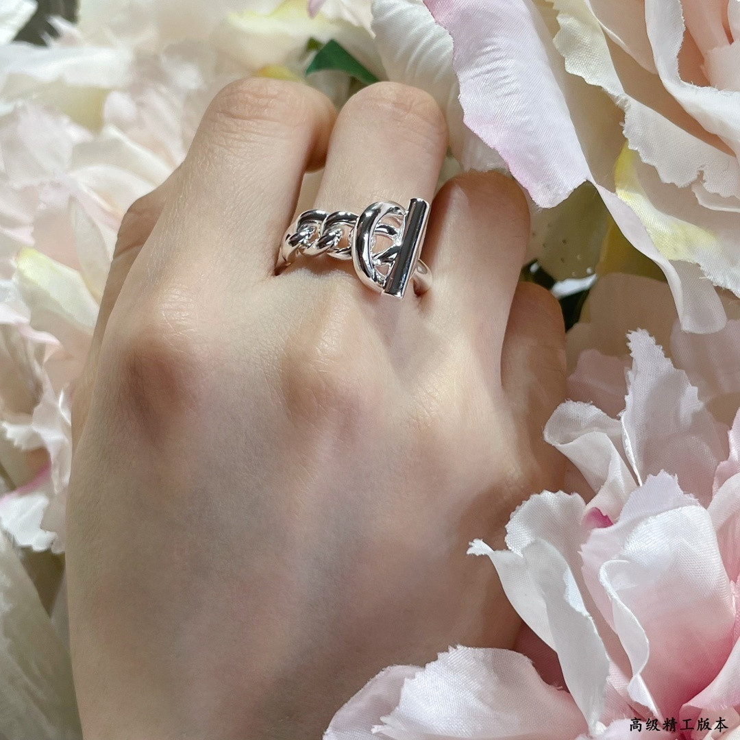 H**mes ot chain ring ag925