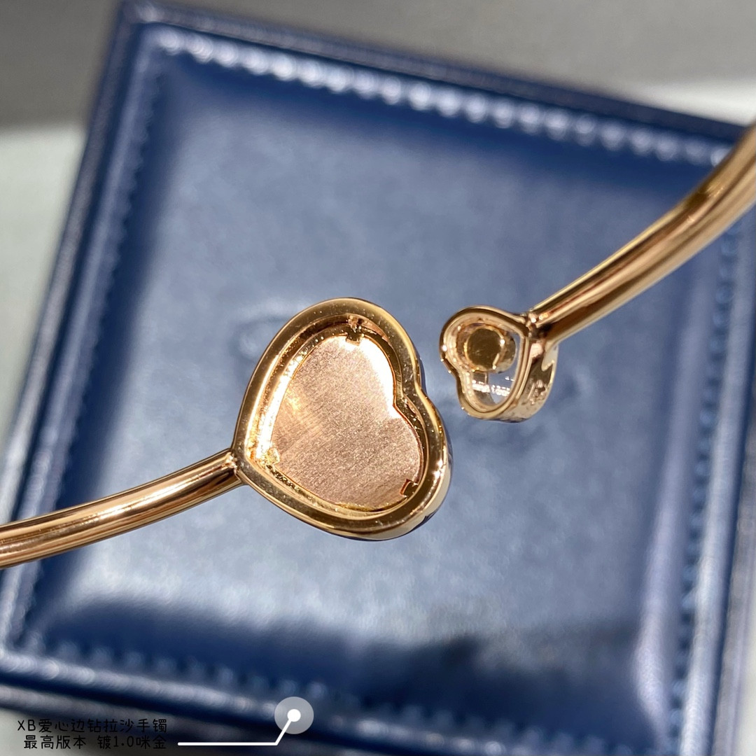 chopard heart-shaped edge Di*m*nd brushed bracelet