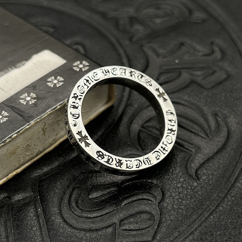 Ch**me He**ts 3mm cross and sanskrit ring