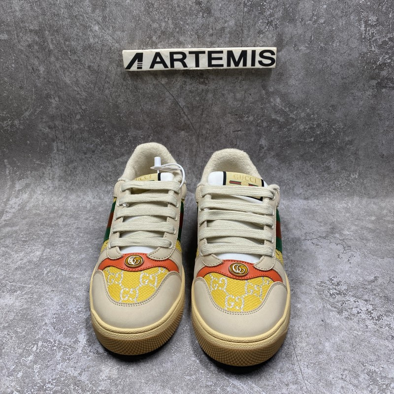 GC Screener Web Stripe GG-jacquard Leather Sneaker