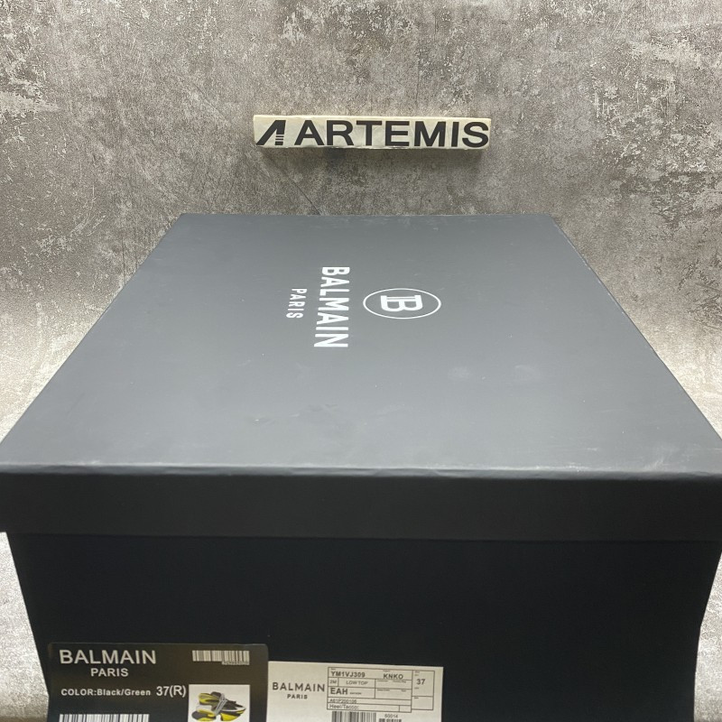 Balmain Black & Green Unicorn Sneakers