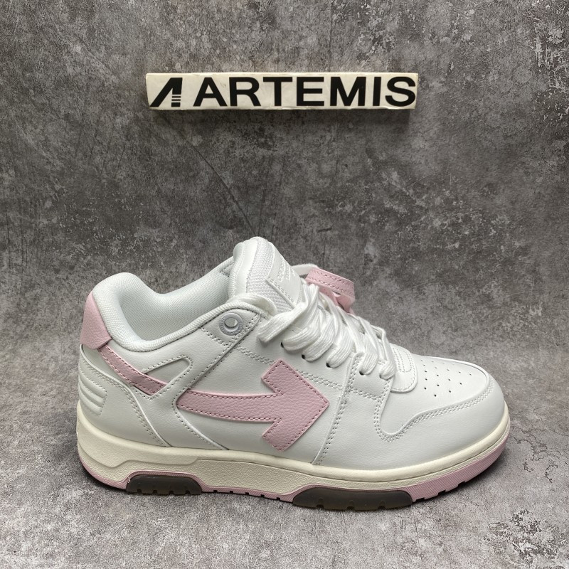 OFF-WHITE Out Of Office OOO Low Tops White Light Pink