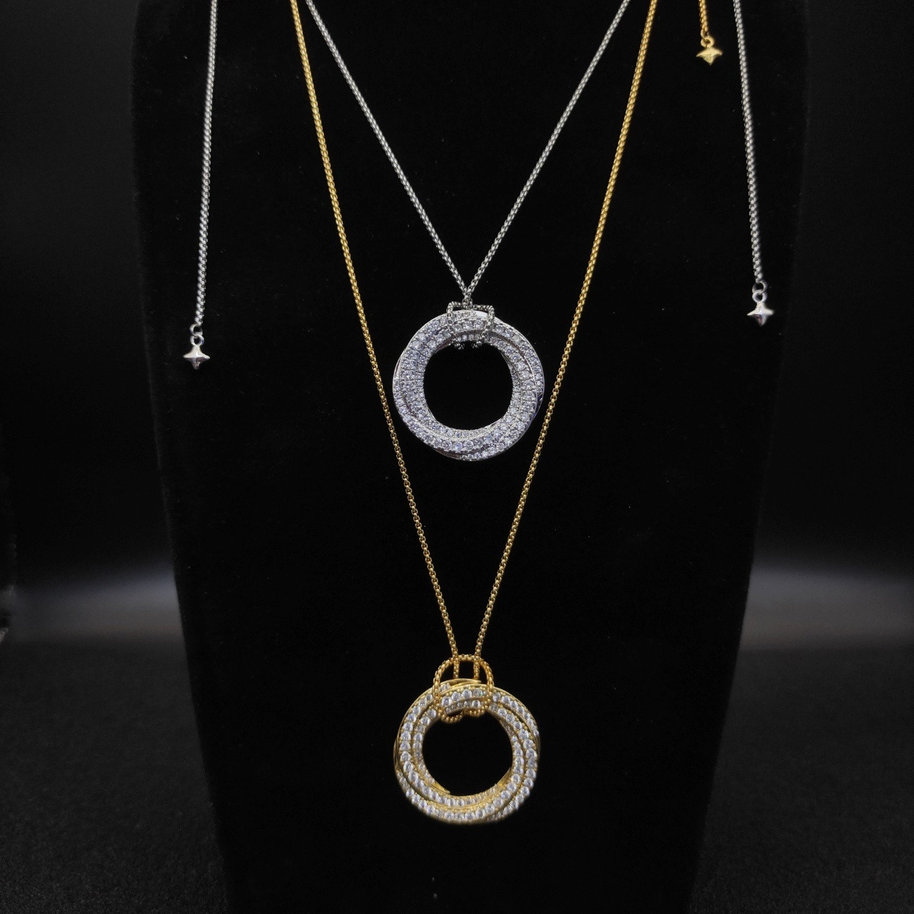 dau1d Yvrm*n 30mm round with full di*m*nds necklace(chain length 90cm chain thickness 1.5mm)