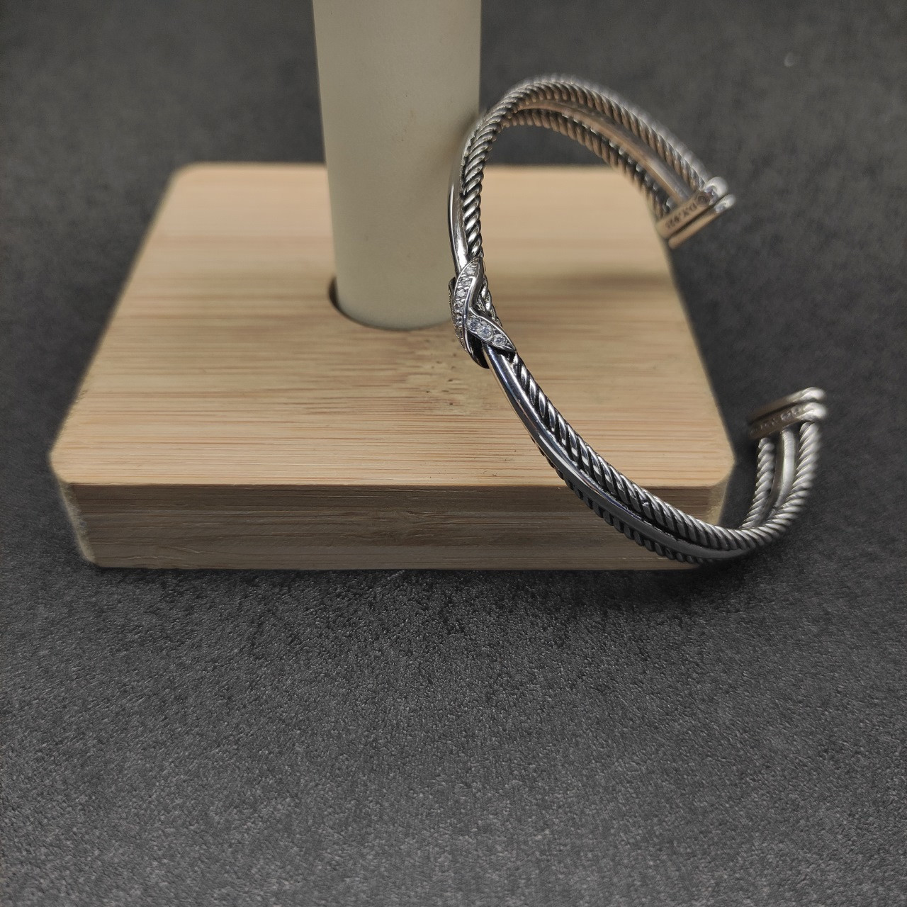 dau1d Yvrm*n 7mm three-line crossband di*m*nd x bracelet (wrist circumference 15-20cm)