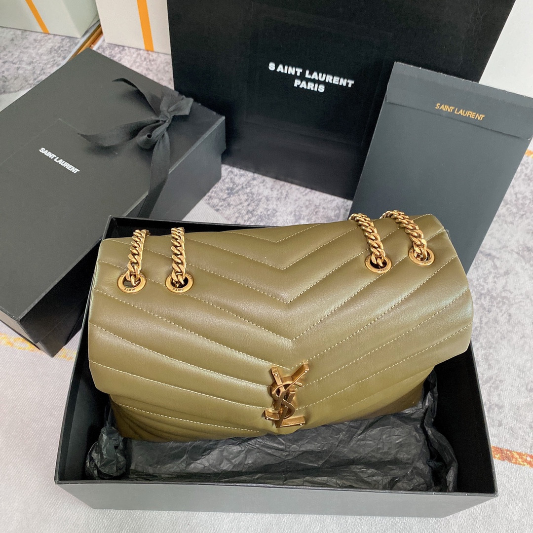 Y*L loulou medium in quilted leather 12.5 x 8.6 x 3.5 inches