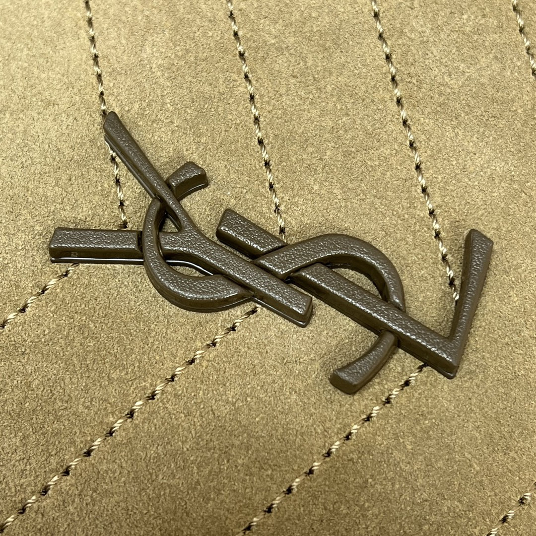 Y*L niki medium shopping in suede barley green 12.9 x 10.6 x 4.5 inches