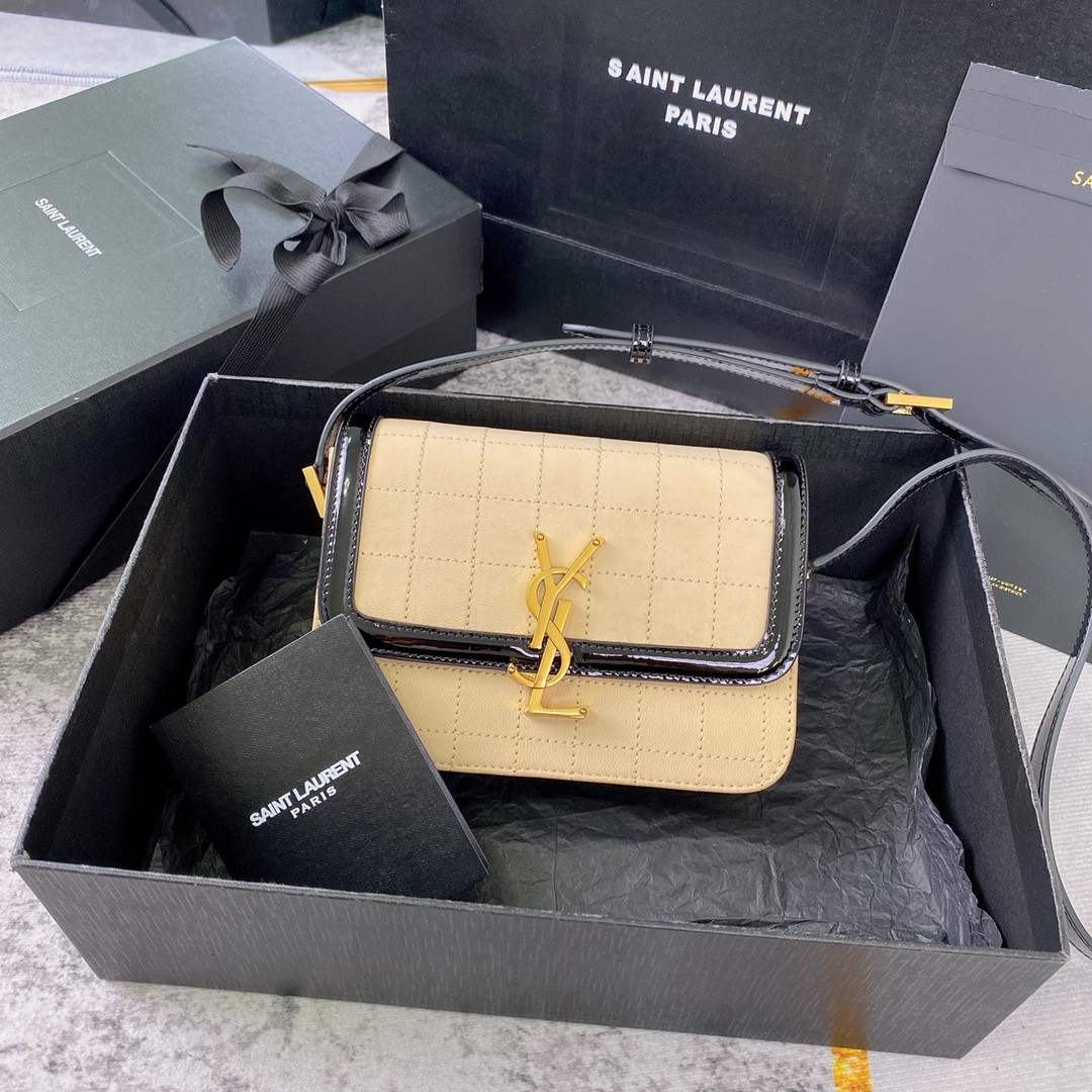 y*l solferino small satchel in box Sa**t Lau*nt 7.4 x 5.1 x 1.9 inches