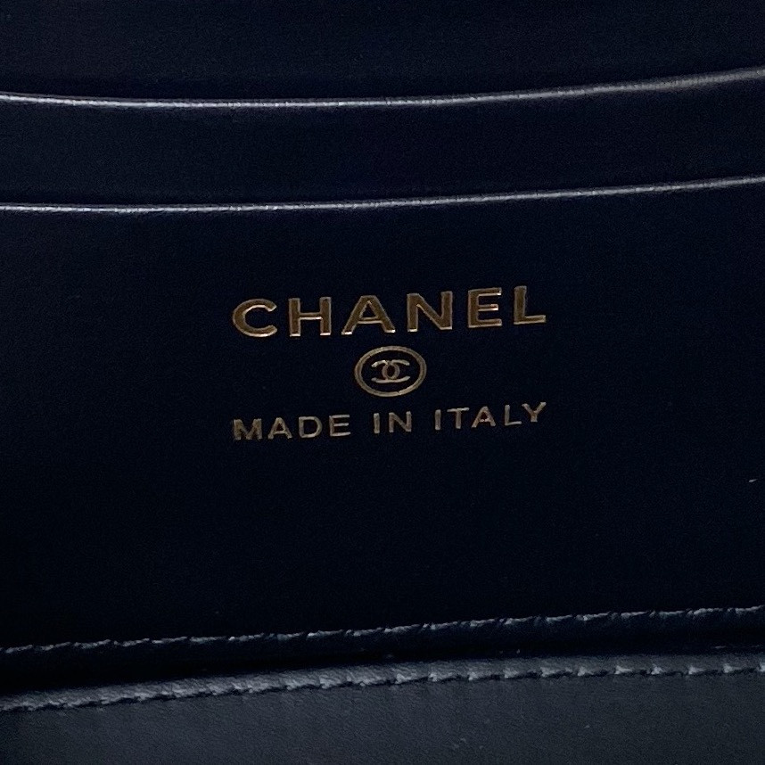 Ch*el 24p chain leather square box shoulder bag 16x10x8cm