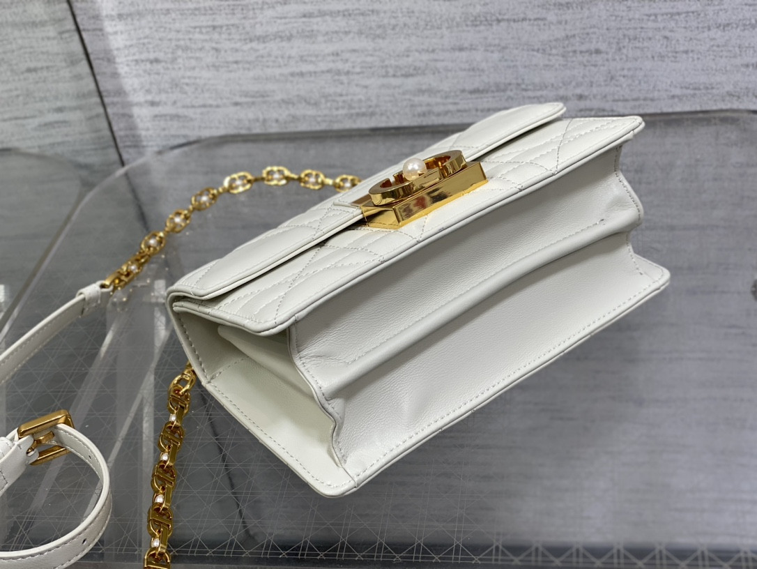 D*or small ange bag latte macrocannage calfskin 20 x 12 x 5 cm