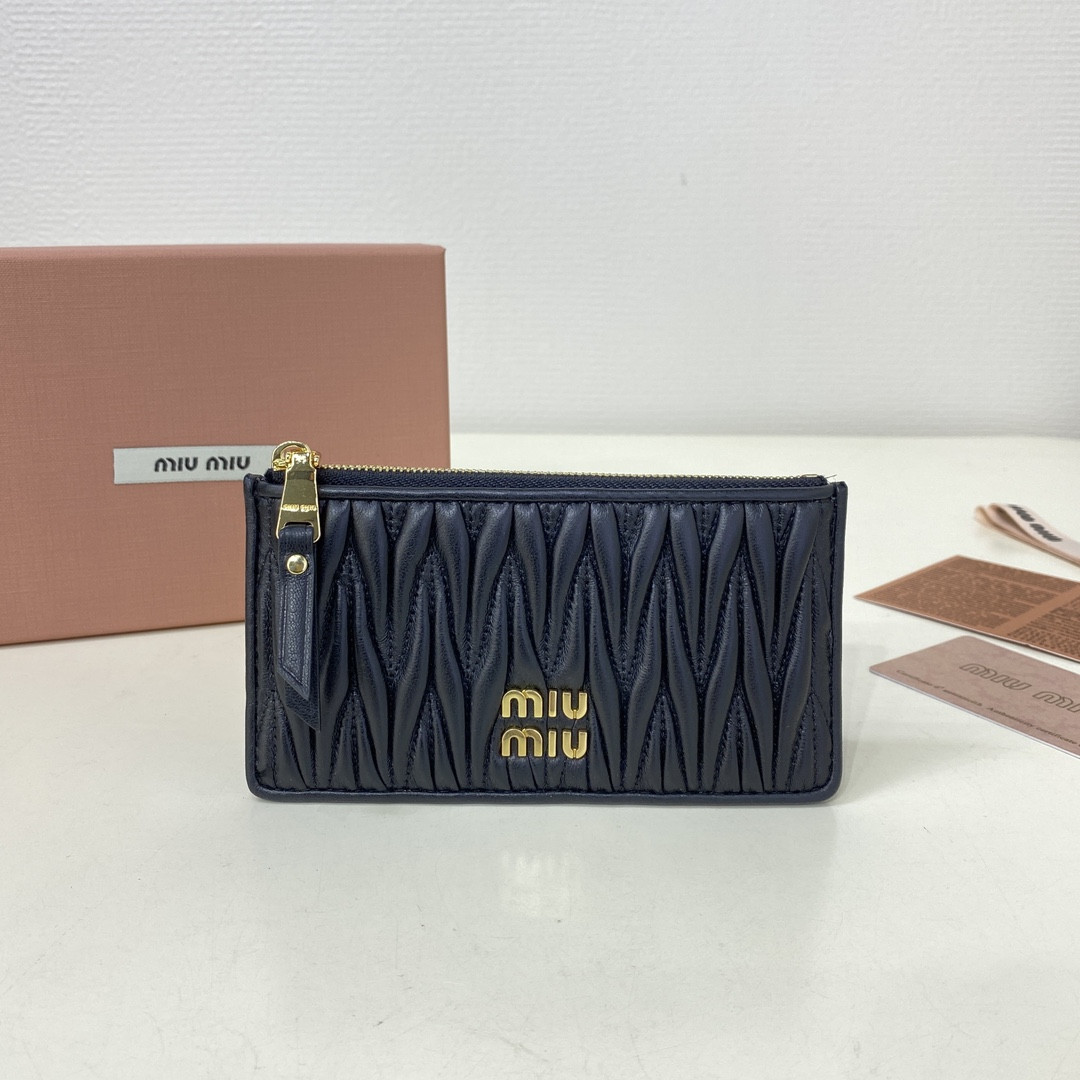 Miu Miu Matelassé nappa leather card holder 8X15cm