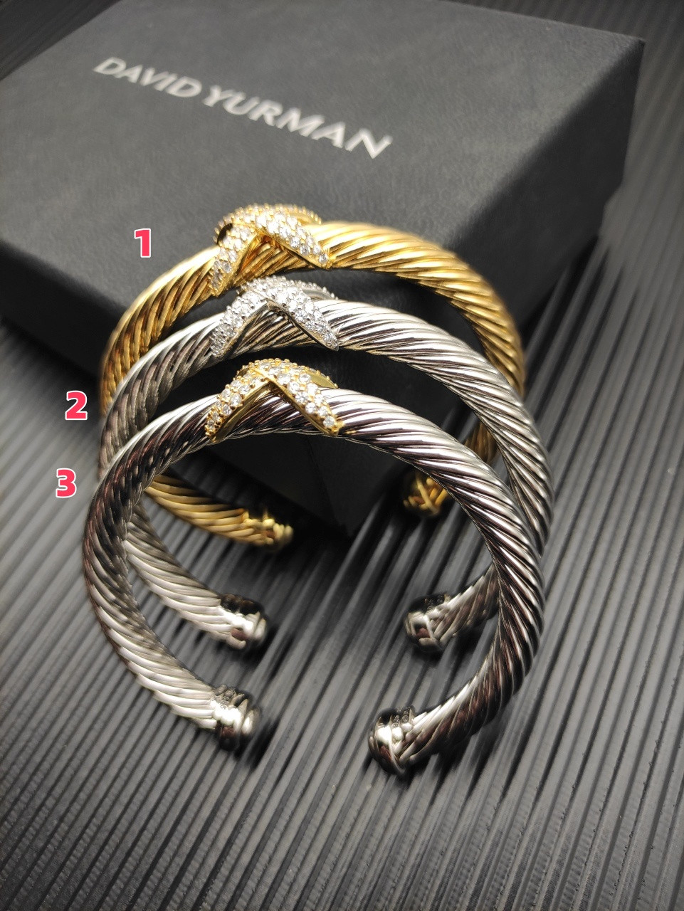 dau1d Yvrm*n color separation 7mm di*m*nd single x bracelet(wrist circumference 16-20cm)