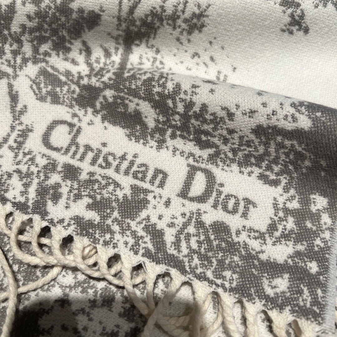 D*or printed scarf 200x45cm 59% cashmere 41% wool