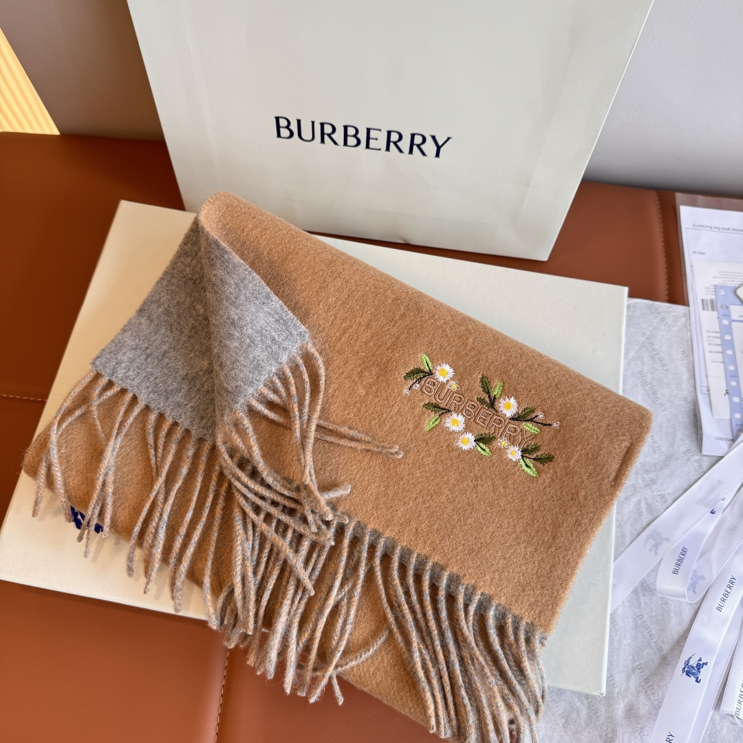 B**rry double-sided scarf 30x200cm 100% cashmere