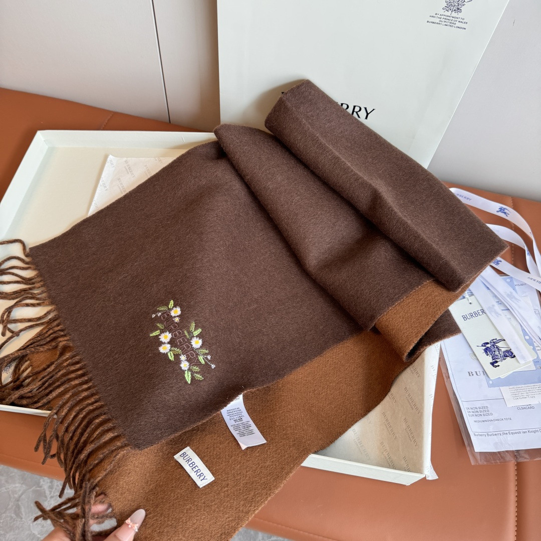 B**rry double-sided scarf 30x200cm 100% cashmere