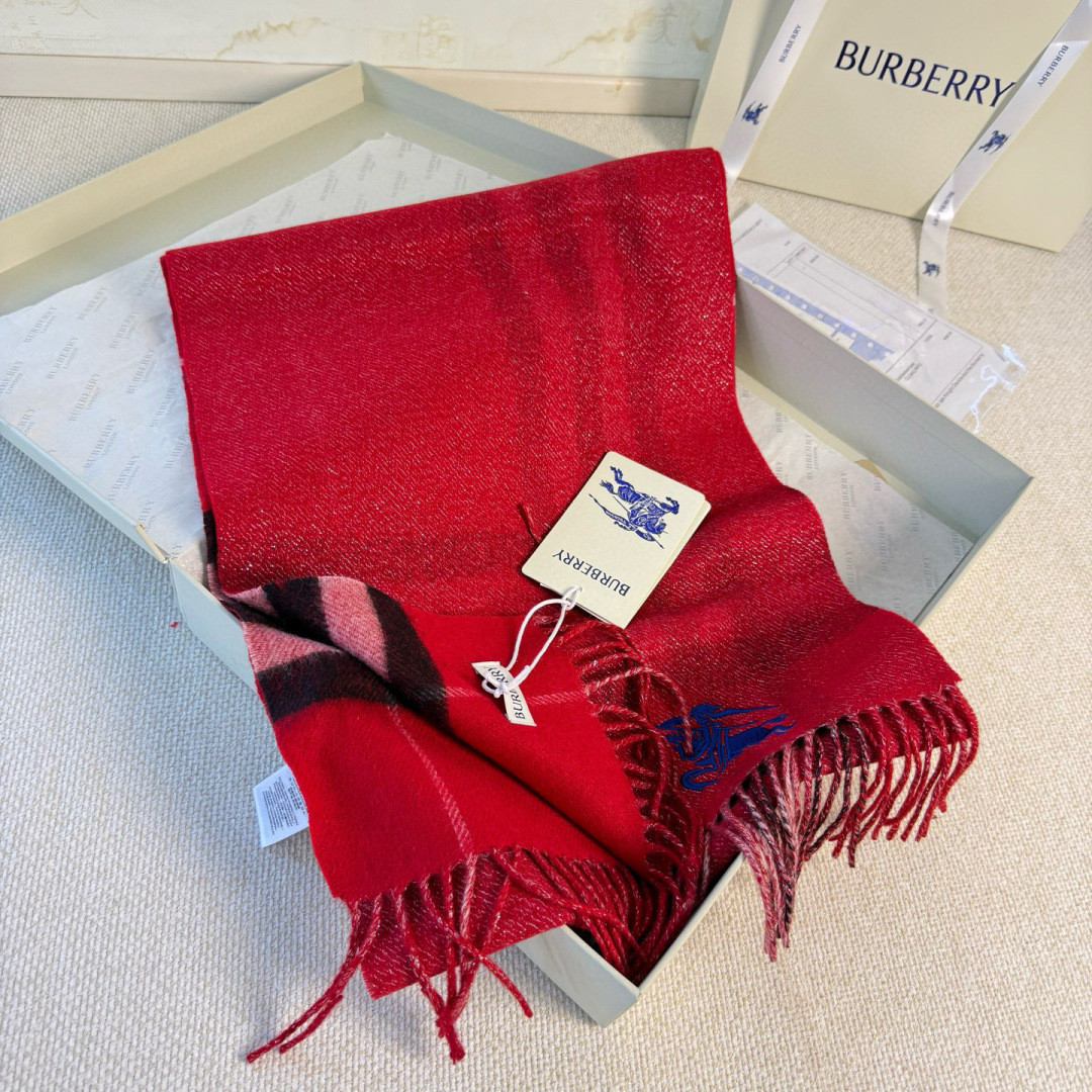 B**rry check cashmere scarf 30x168cm
